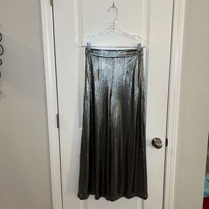 Lulus Women’s‎ Wide Leg Pants XS Shimmery Silver